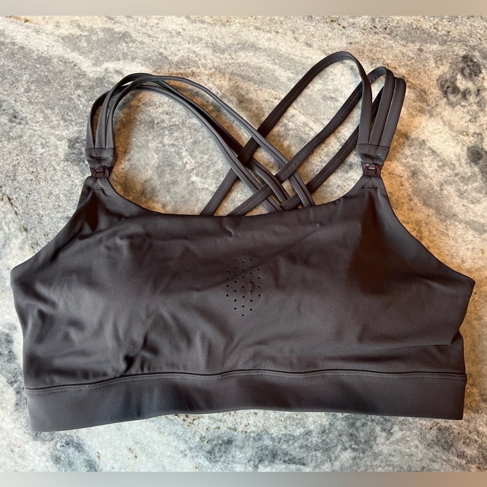 Sweat and Milk Chloe 4 Running Nursing & Pumping Sports Bra (Steel Slate) size L